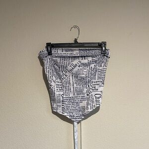 Newspaper Print Tube Tank Top - Black & White